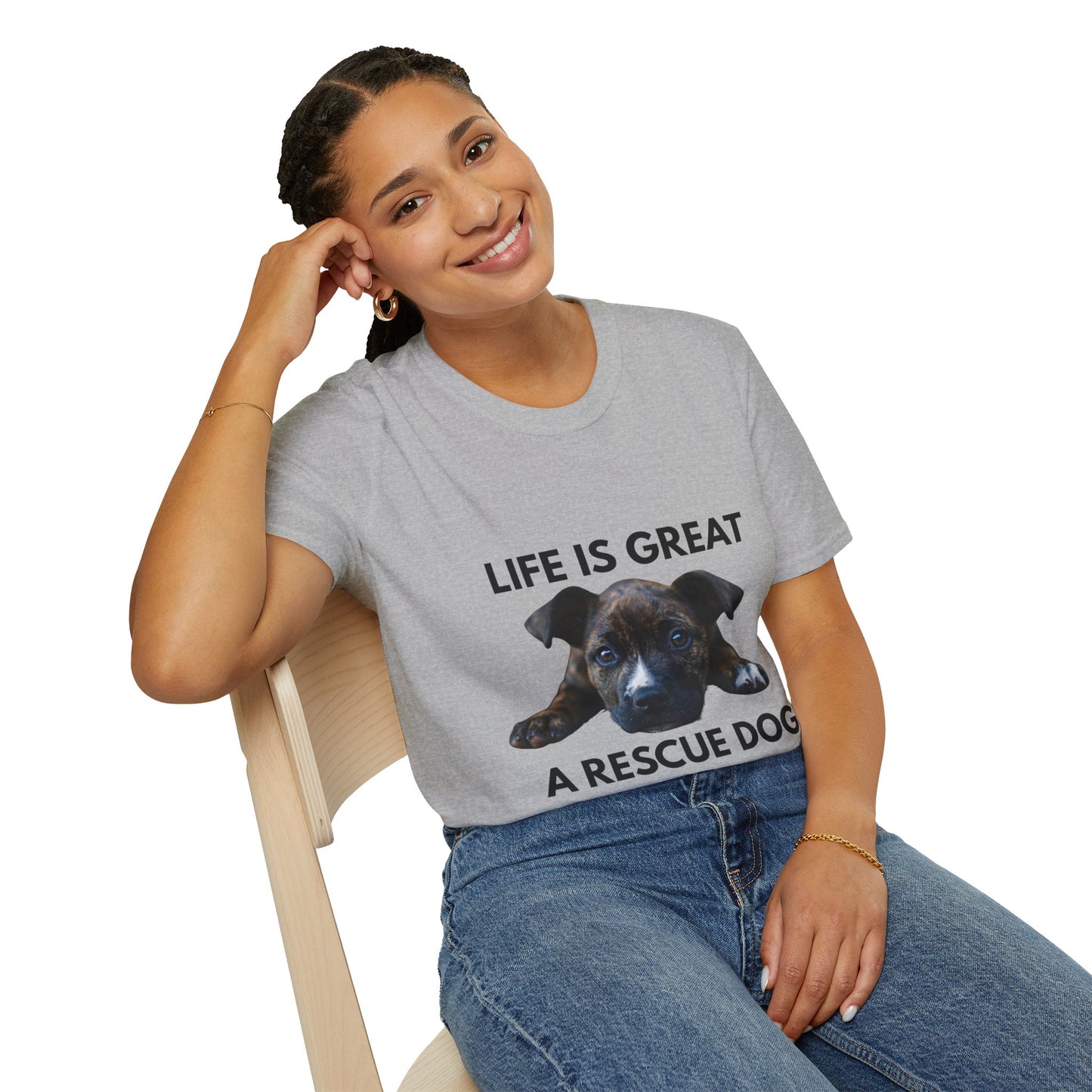 Rescue Dog T-Shirt – "Life Is Great, A Rescue Dog Makes It Better"