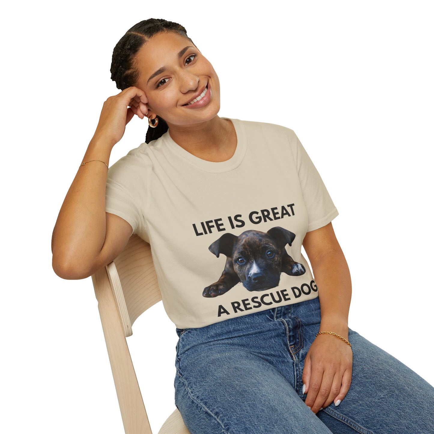 Rescue Dog T-Shirt – "Life Is Great, A Rescue Dog Makes It Better"