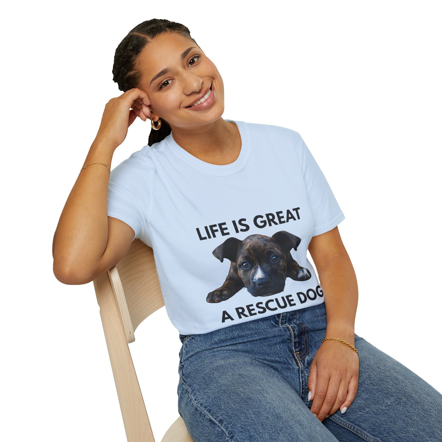 Rescue Dog T-Shirt – "Life Is Great, A Rescue Dog Makes It Better"