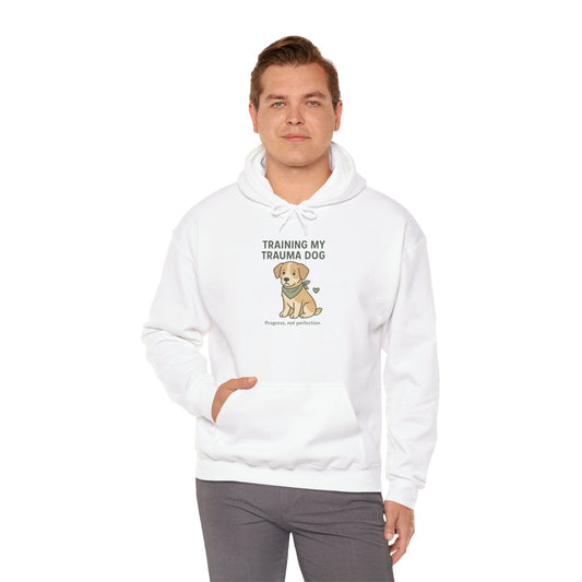 Trauma Dog Hoodie — "Training My Trauma Dog" Cute Rescue Pup Sweatshirt