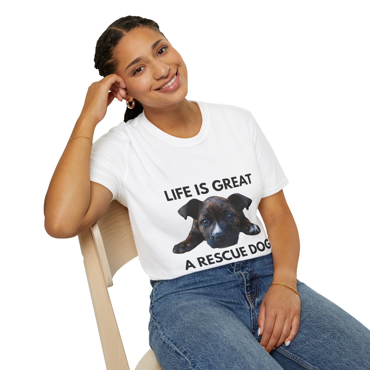 Rescue Dog T-Shirt – "Life Is Great, A Rescue Dog Makes It Better"