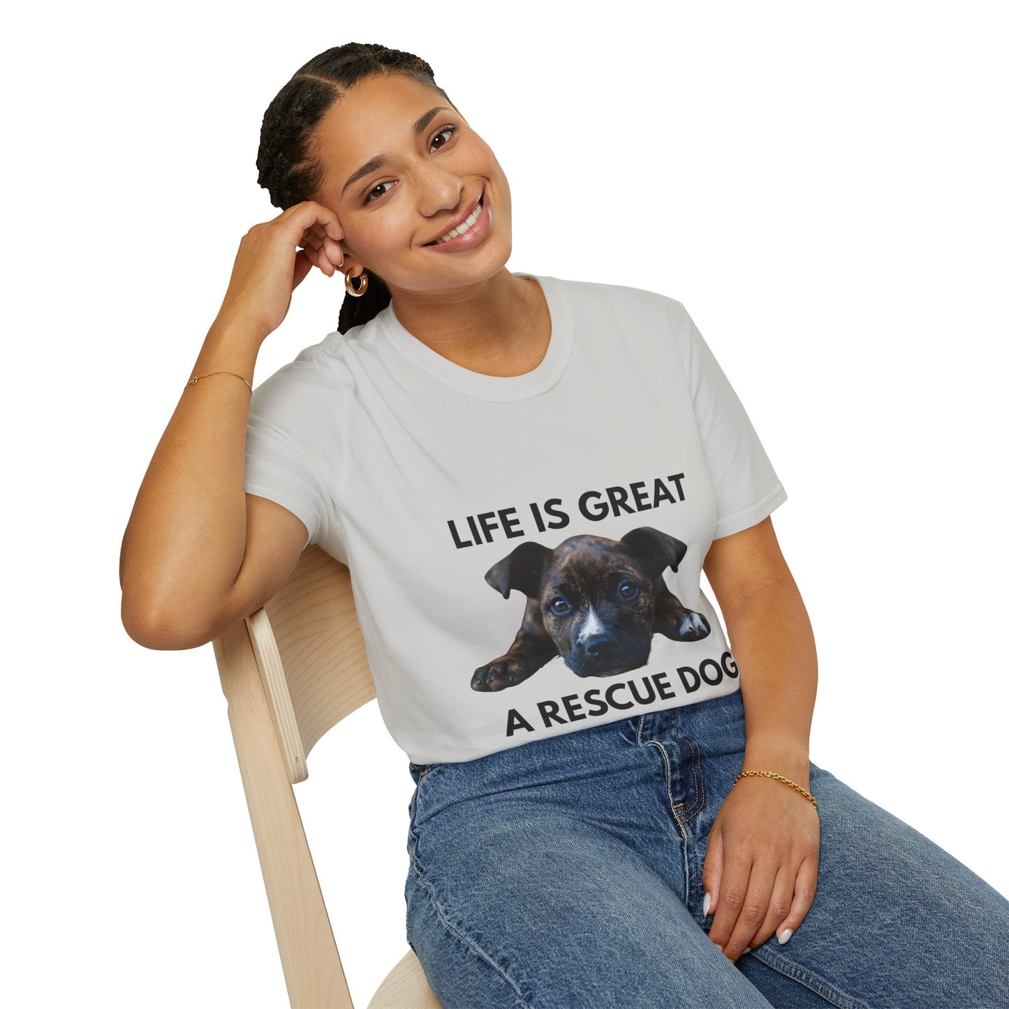 Rescue Dog T-Shirt – "Life Is Great, A Rescue Dog Makes It Better"
