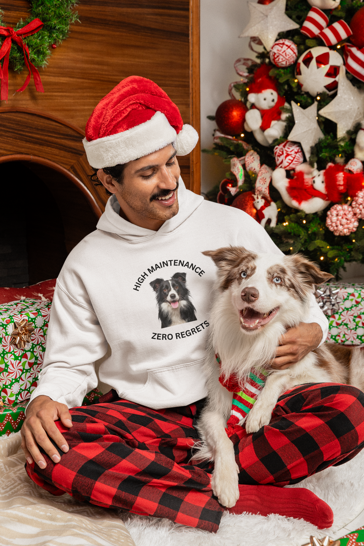 Border Collie Hoodie – "High Maintenance, Zero Regrets" Cute Dog Lover Pullover